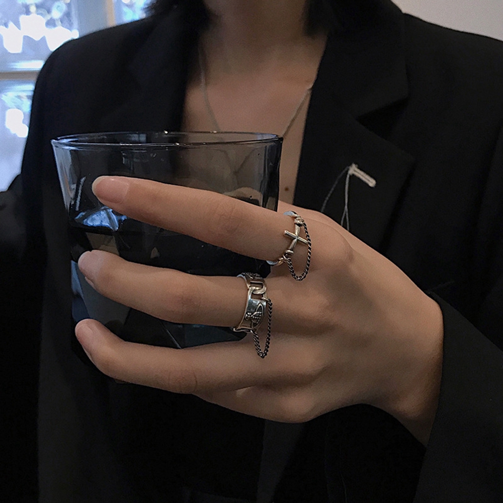 Nhẫn Đeo Tay Kim Loại Hình Thánh Giá Phong Cách Retro