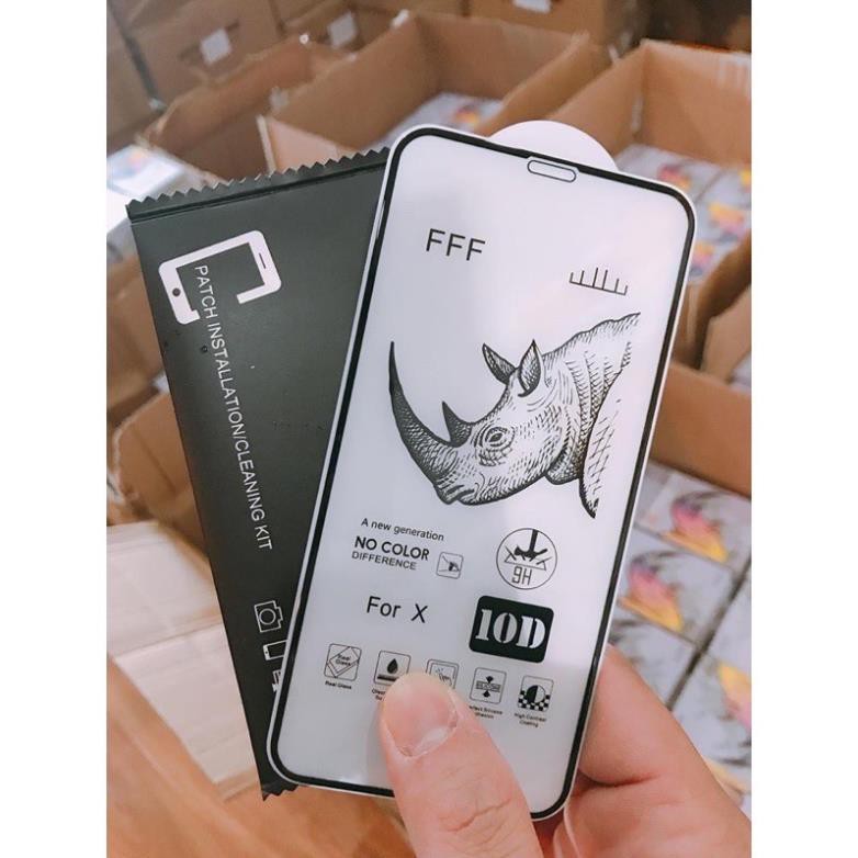 Kính full màn 10D Tê Giác siêu cứng Iphone 6 Plus/7 Plus/X/Xr/Xs Max/11/11 Pro/11 Pro Max bền đẹp