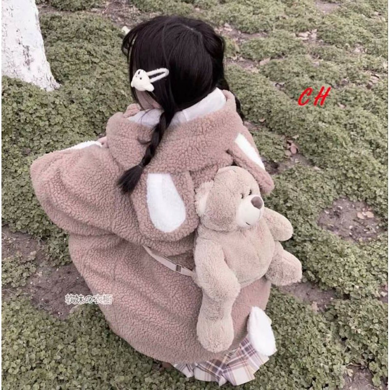 Áo khoác gấu lông có tai, đuôi cute Un.style | BigBuy360 - bigbuy360.vn