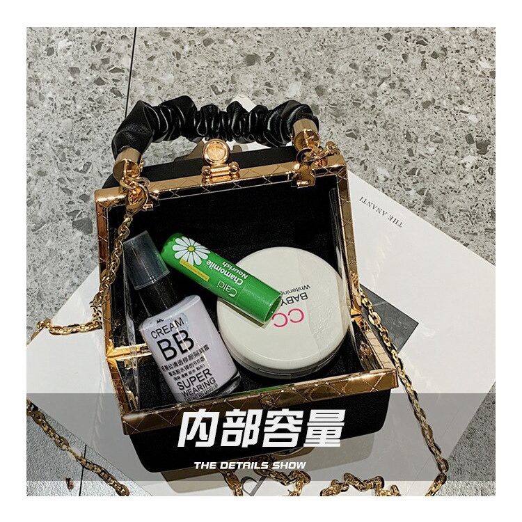 Túi xách JASMIN NOIR chất da PU dáng vuông hợp thời trang cho nữ