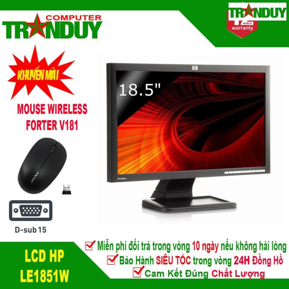 Màn Hình Máy Tính HP 18.5'' - LE1851W Hàng Cty Bảo Hành 12 Tháng - tặng Kèm Chuột Không Dây Forter V181