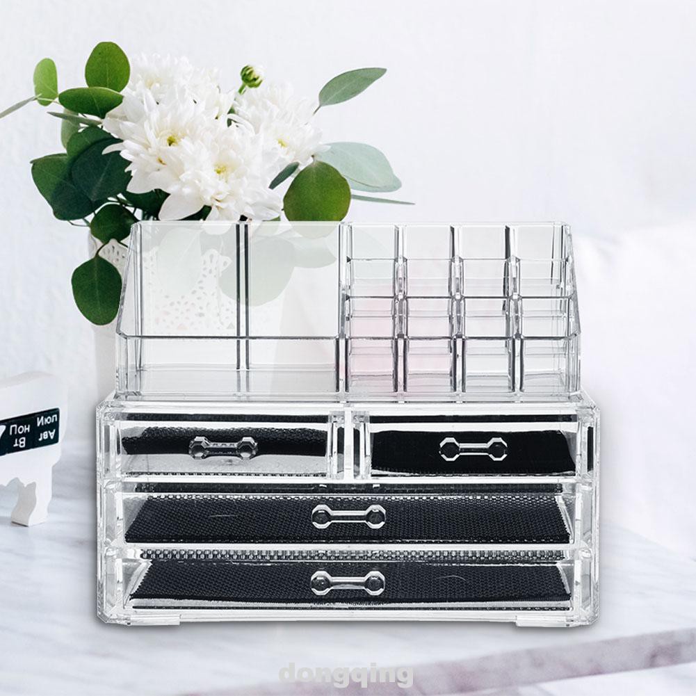 Hộp Đựng Dụng Cụ Trang Điểm / Sơn Móng Tay Bằng Acrylic Trong Suốt Tiện Dụng