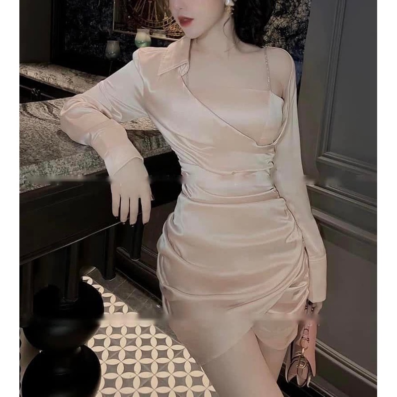 LINH CAVALI- Váy lụa nhún eo 2 màu