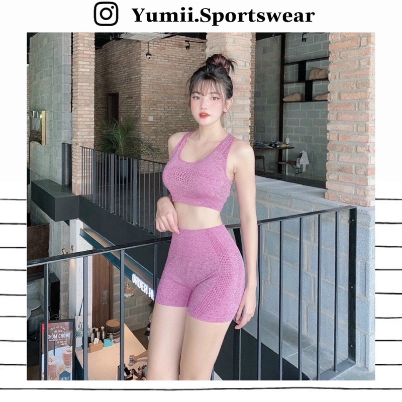 Bộ Quần Áo Thể Thao Tập Gym Yoga Nữ - Set Đồ Tập Thể Thao Đùi Dáng Ba Lỗ Siêu Xinh, Chất Thun Dệt Mềm, Co Giãn