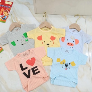 Bộ body suit cộc tay hình thú đáng yêu cho bé (3-9kg)