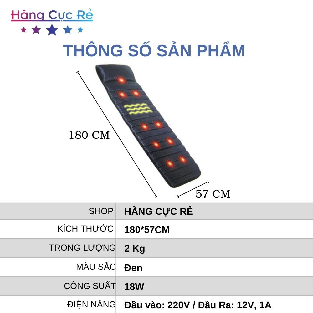 Đệm massage ôtô xoa bóp giảm đau mát xa lưng, có remote điều khiển, tặng Tẩu sạc HCR332 - Shop Hàng Cực Rẻ