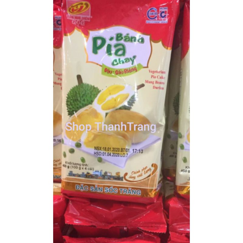 Bánh pía chay đậu sầu riêng 400g