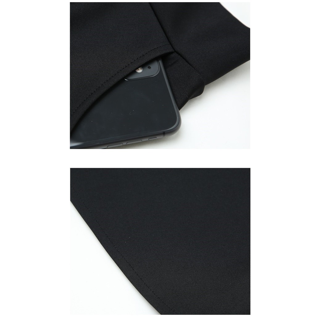 Chân váy dài cạp cao qua gối midi ullzang dáng xòe màu đen trơn đính khuy chất liệu tuyết mưa cực đẹp Siêu sang chảnh