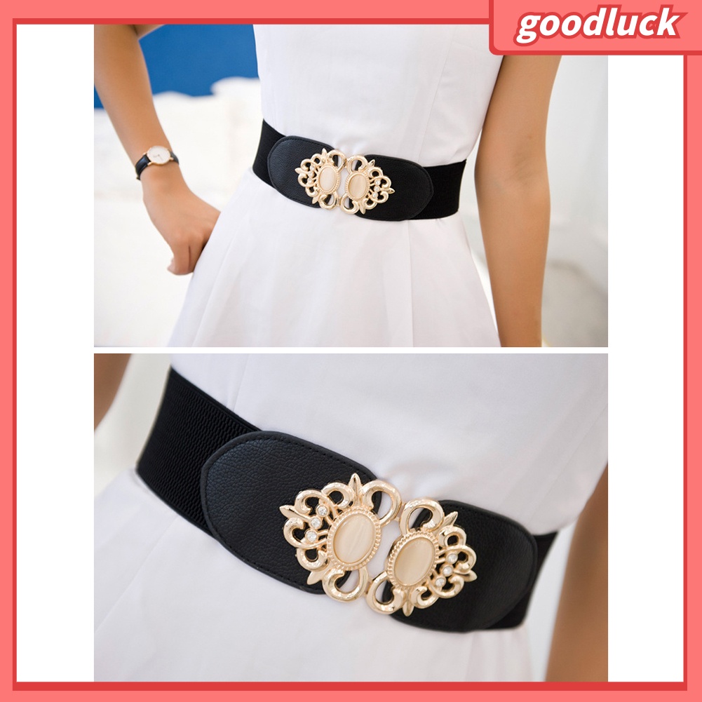 Thắt Lưng Co Giãn Đính Đá Opal Giả Thời Trang Cho Nữ