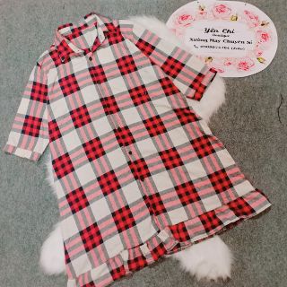 [HOT] Đầm Sơ Mi Caro Đuôi Cá