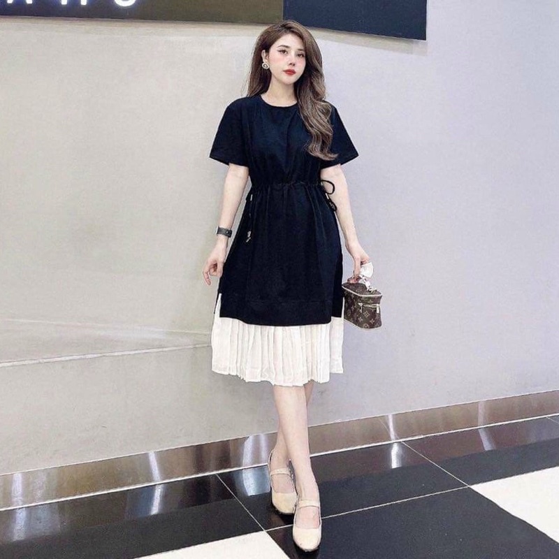 Đầm Bầu Váy Bầu Thun Cotton Dáng Suông Xòe Mùa Hè Tay Ngắn Vải Mát- tkutrang đồ bầu tkutrang