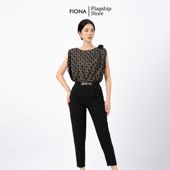 Quần tây nữ dáng Baggy FIONA, Quần Công Sở Nữ kẹp mặt đai trang trí F351323