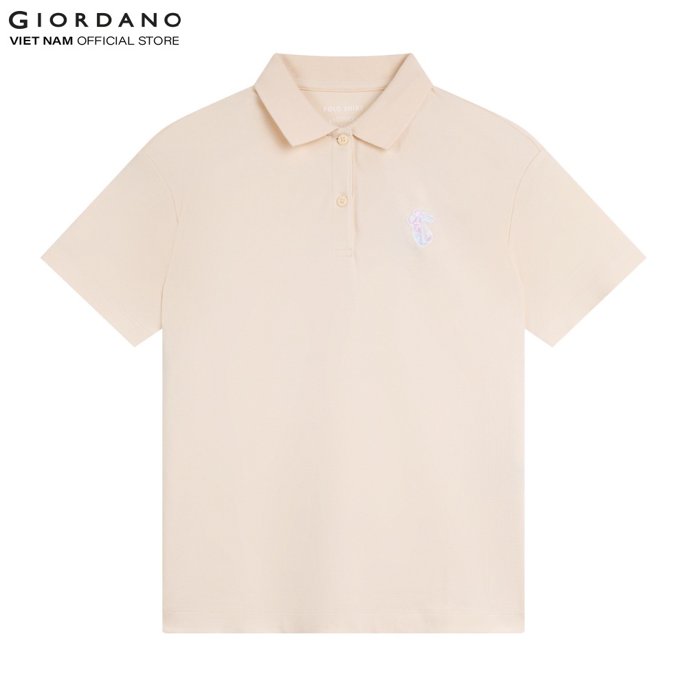 Áo Thun Có Cổ Nữ Ngắn Tay Polo Logo Nàng Tiên Cá Giordano 05311201