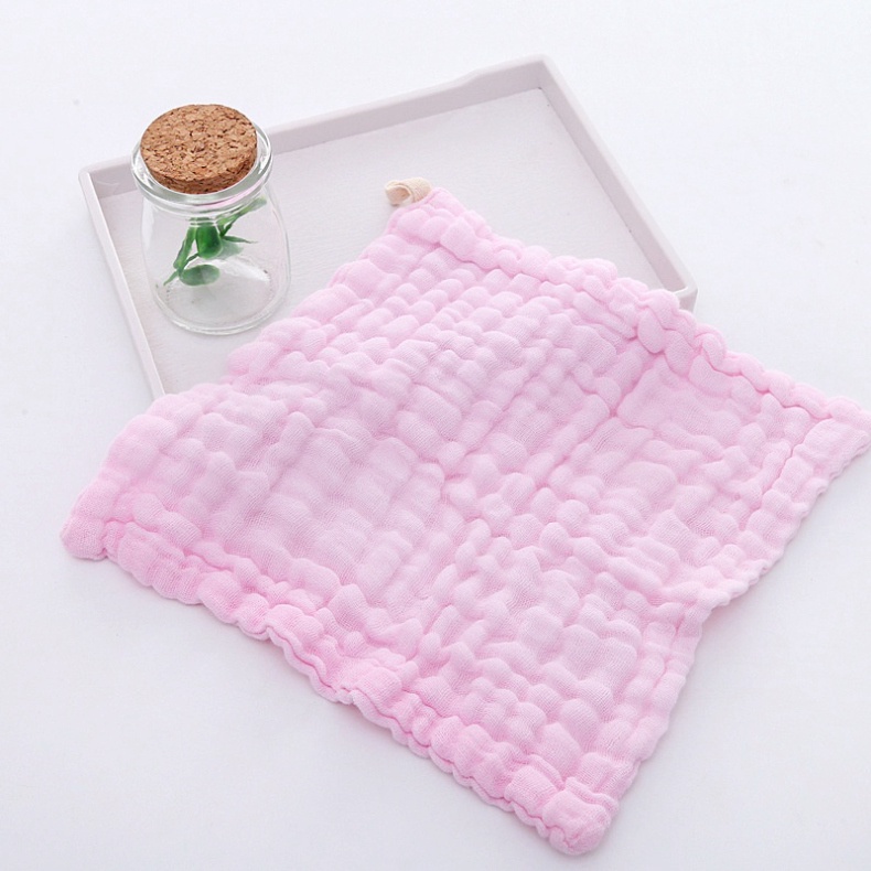 Khăn mặt xô 6 lớp cho bé - Khăn sữa cho bé 6 lớp màu trơn dày dặn