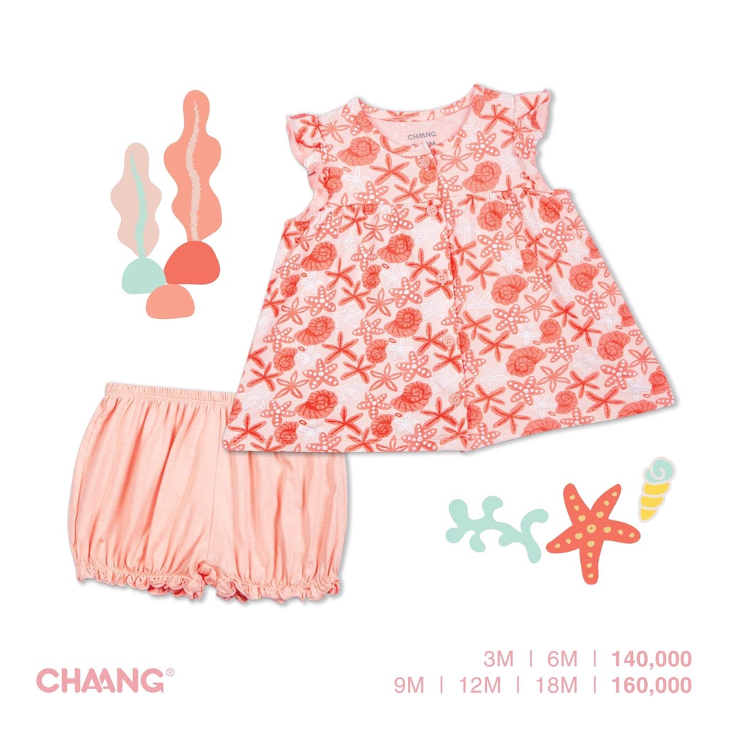 Bộ Chaang cúc thẳng cộc tay cho bé trai bé gái SS2022D01-SS2022D02