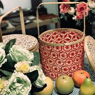 Hộp mây tre đan hoa đẹp