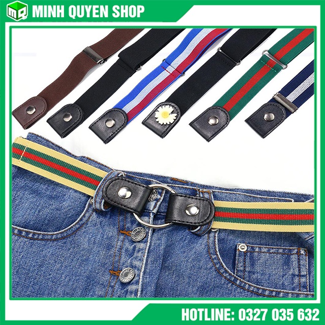 Thắt Lưng Khóa Bấm Co Giãn Nhiều Màu Sắc Cho Nữ Đa Năng, Tiện Dụng