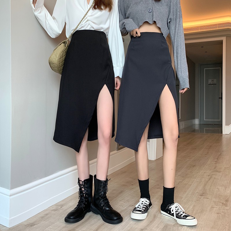 Chân Váy Midi Chữ A Lưng Cao Xẻ Tà Thời Trang Cho Nữ | BigBuy360 - bigbuy360.vn