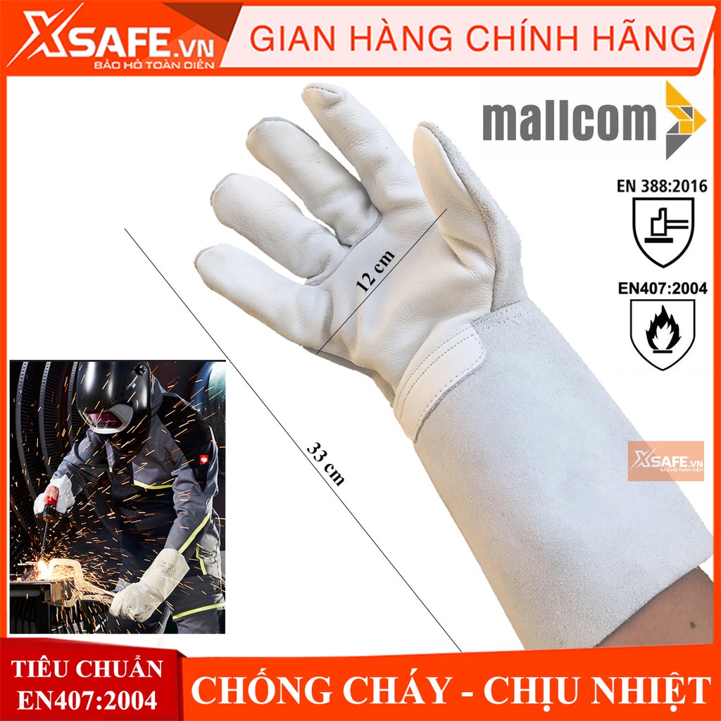 Bao tay hàn Mallcom F234 - Găng tay hàn chịu nhiệt hàn tig, da bò, mềm mại, độ khéo léo cao, không gây hầm bí