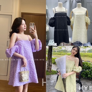 [ẢNH THẬT] VÁY TRỄ VAI HAI DÂY TACTA TAY BỒNG DÂY TRƯỚC NGỰC V2TTBD