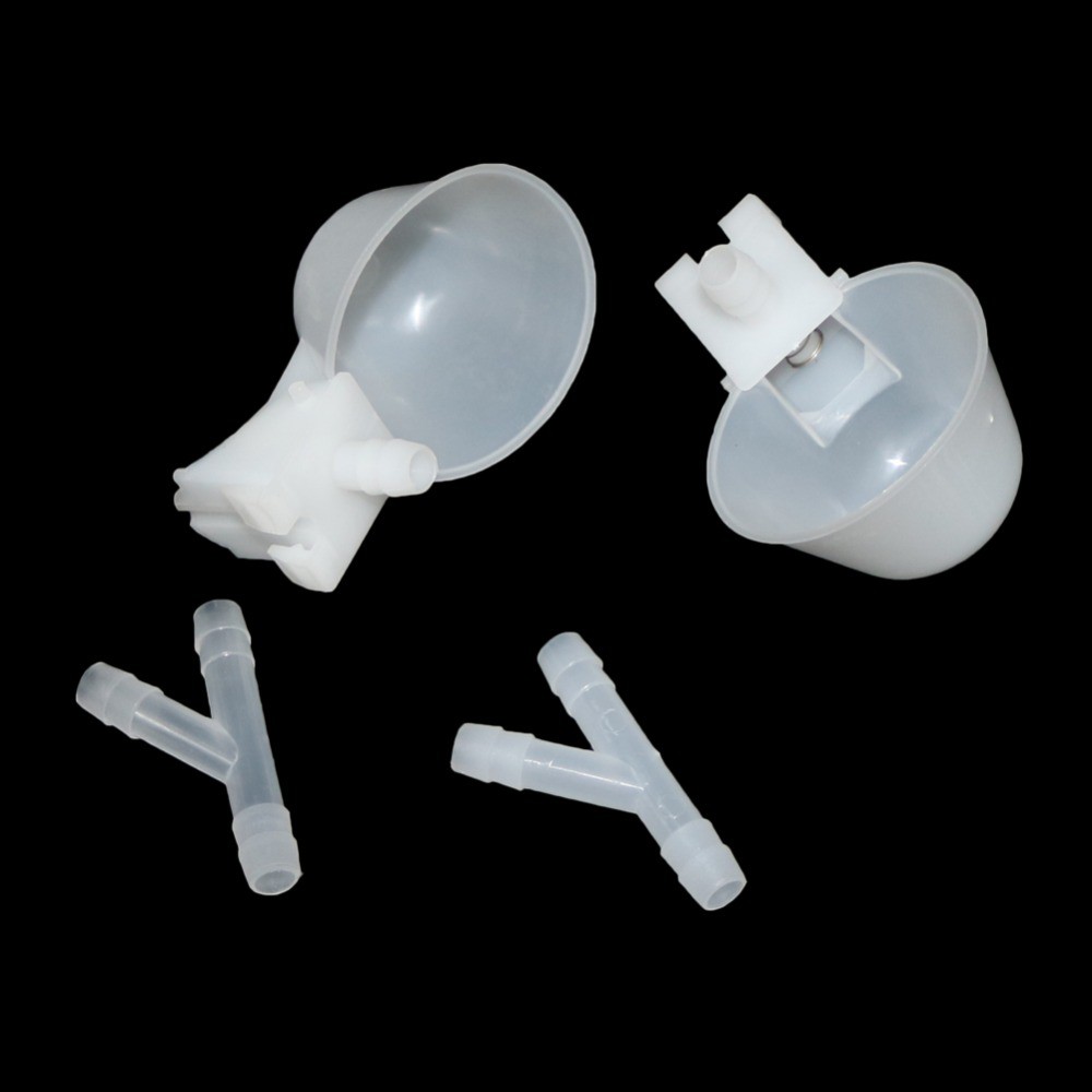 2 Set bát đựng nước uống cho chim cảnh với đầu nối hình chữ Y 10mm chất lượng cao
