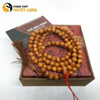 Chuỗi tràng hạt huyết long nu 108 hạt 8ly, chuỗi vòng quấn tay nam nữ