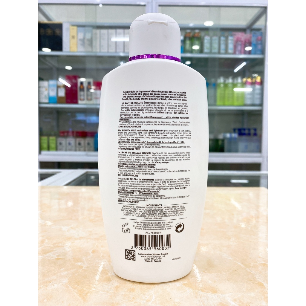DƯỠNG THỂ LOTION TRẮNG DA CHATEAU ROUGE PARIS LAIT DE BEAUTÉ PHÁP 400ml Mẫu Mới