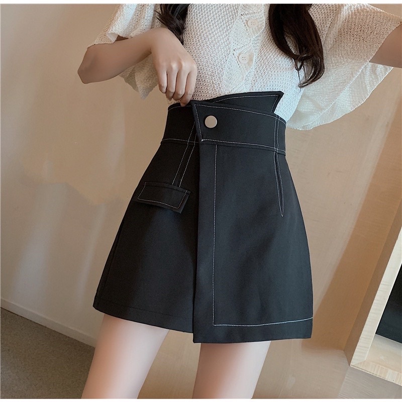 QUẦN GIẢ VÁY chống nhăn ĐAI CAO VIỀN CHỈ NỔI XINH HÌNH THẬT HÀNG QUẢNG CHÂU