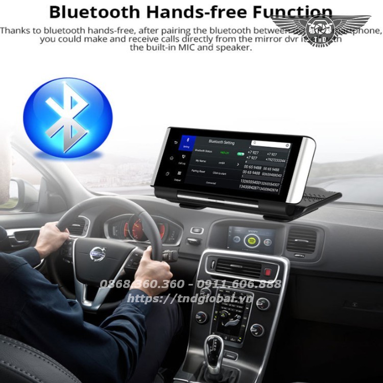 Camera hành trình đặt taplo ô tô 4G, wifi, 7 inch tích hợp cam lùi Phisung K7 | BigBuy360 - bigbuy360.vn