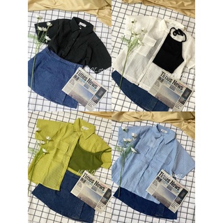 ÁO SƠMI_sơmi dáng vuông chất xốp mỏng có túi 4M huol.oi_store