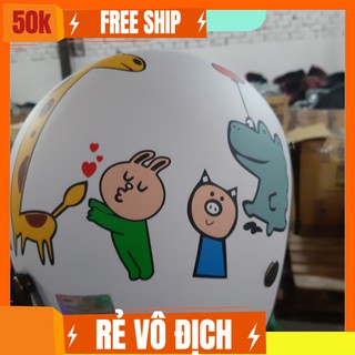 Mũ nón bảo hiểm 3/4 Hươu cao cổ lót đen - mũ cá mập finding nemo hàng chính hãng chất lượng cao