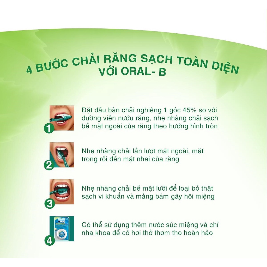 Bàn chải Oral B Tinh chất trà xanh Vỉ 5 cây (3 tặng 2)