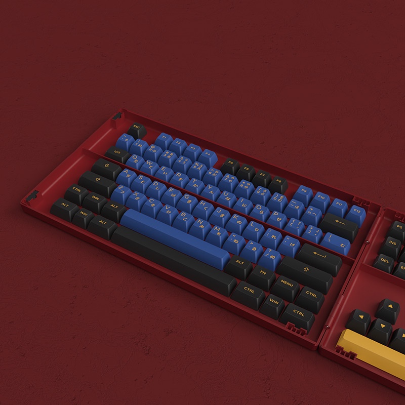 [Mã 44ELSALE2 giảm 7% đơn 300K] Set keycap AKKO Blue &amp; Red Samurai (PBT Double-Shot/ASA profile/226 nút)