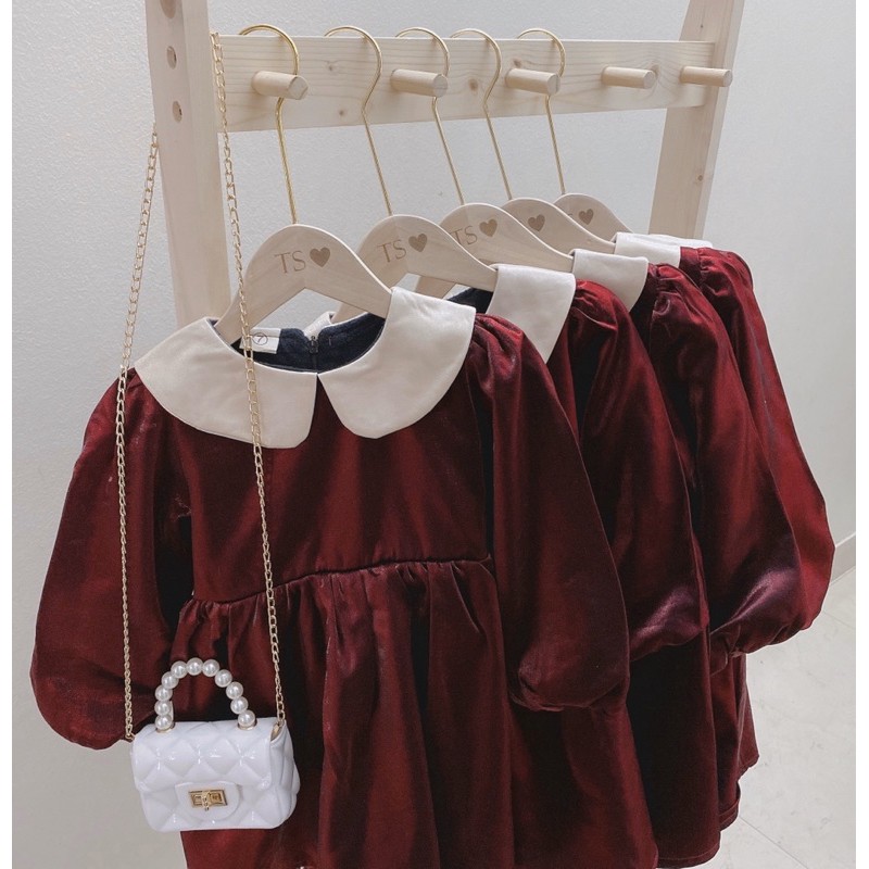 SALE ĐẦM NHŨ ĐỎ QUẢNG CHÂU HÀNG CAO CẤP CHO BÉ GÁI