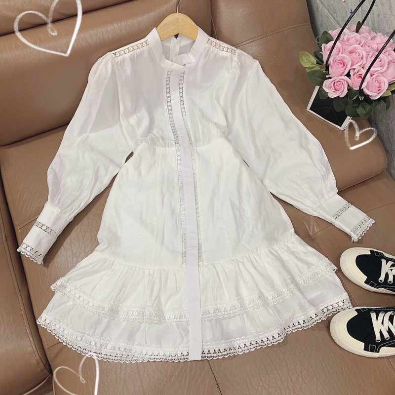 Đầm trắng ren tầng 10417