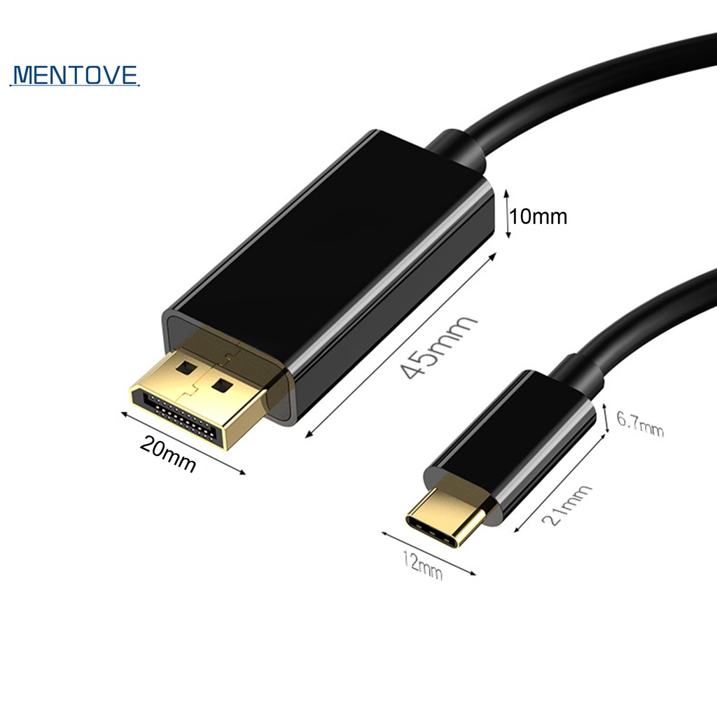 Dây Cáp Chuyển Đổi Usb Type C Sang Dp Màu Đen Dài 1.8m Ổn Định Cho Máy Tính | BigBuy360 - bigbuy360.vn