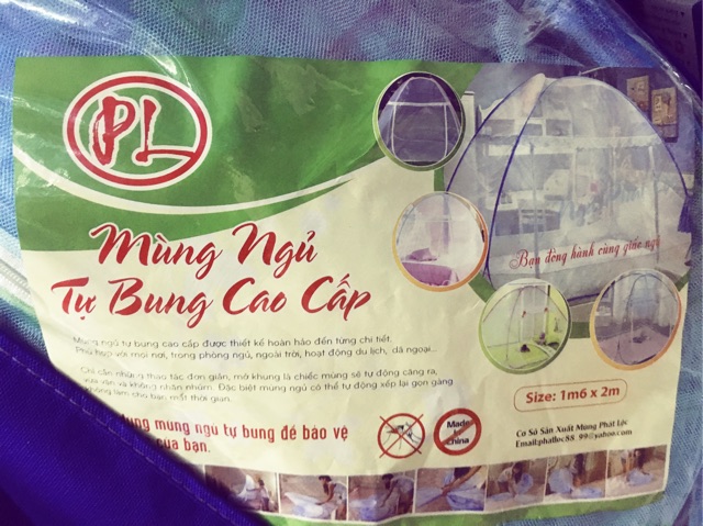 Mùng chụp tự bung cao cấp Phát Lộc cho mẹ và bé