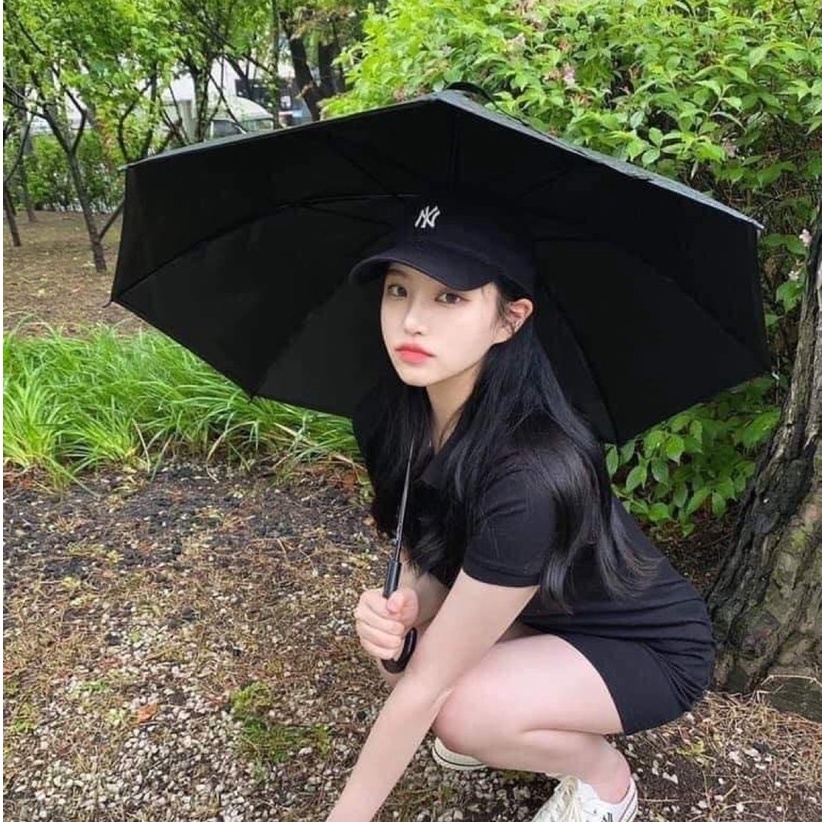 Mũ MLB hàng hiệu Hàn Quốc_Logo NY nhỏ black