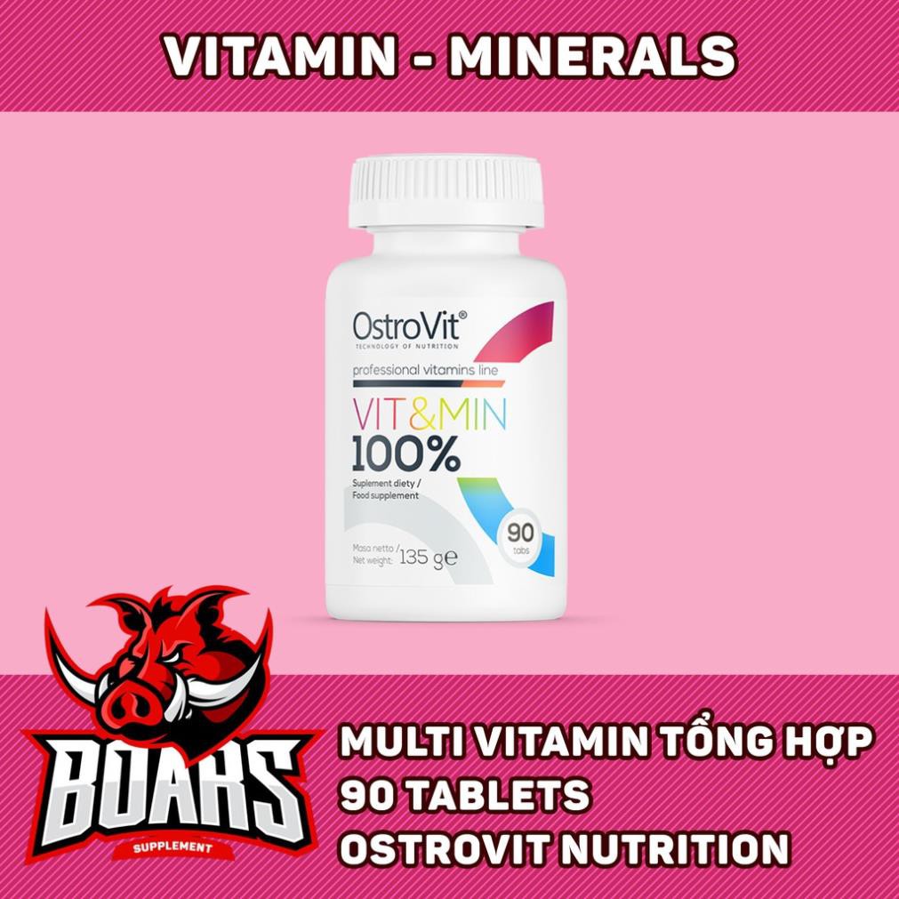 MULTI VITAMIN VIT&MIN 100% - BỔ SUNG ĐẦY ĐỦ VITAMIN KHOÁNG CHẤT, TĂNG CƯỜNG HỆ MIỄN DỊCH, SỨC KHỎE (90 VIÊN)