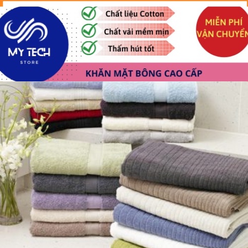 Khăn mặt bông cao cấp 100% Cotton thấm hút tốt, không phai màu dùng cho gia đình, spa, khách sạn