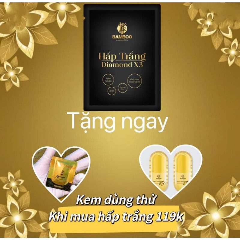 Hấp trắng diamond x3 Bamboo, dùng cho face và body