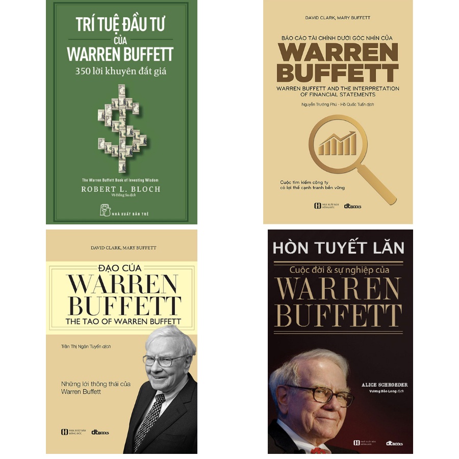Sách - Combo Báo Cáo Tài Chính + Đạo Của Warren Buffett + Hòn Tuyết Lăn + Trí Tuệ Đầu Tư