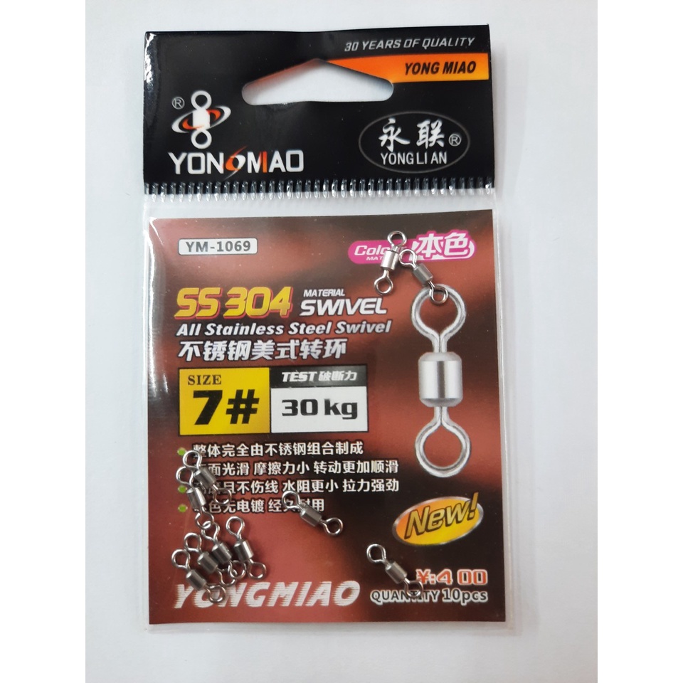 khóa số 8 xoay chất liệu thép không gỉ chịu tải siêu tốt chuyên dụng cho buộc lưỡi câu săn hàng