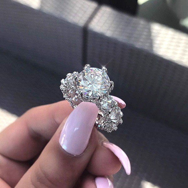 Nhẫn cho nữ đính đá zircon phong cách Âu Mỹ