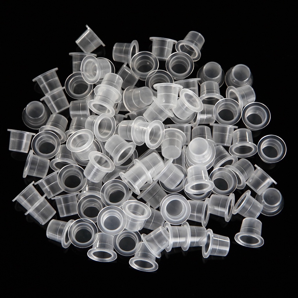 [Túi khoảng 100 Cái] Chum Silicon Và Hũ Nhựa Đựng Mực Trong Phun Xăm Thẩm Mỹ