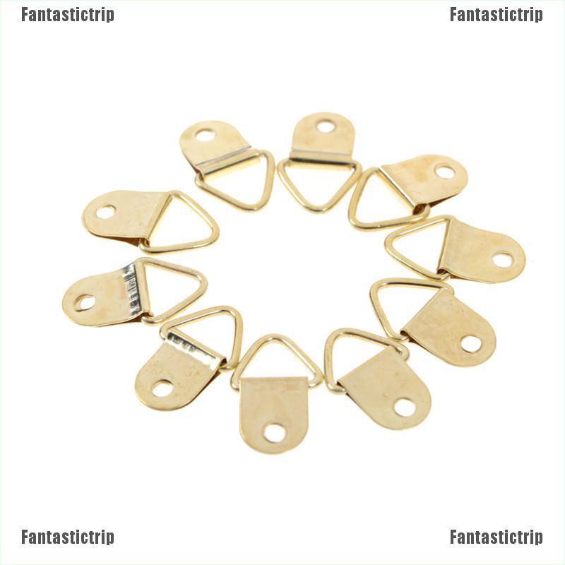 Bộ 10 Khung Ảnh Treo Tường Hình Chữ D Bằng Đồng Thau Màu Vàng