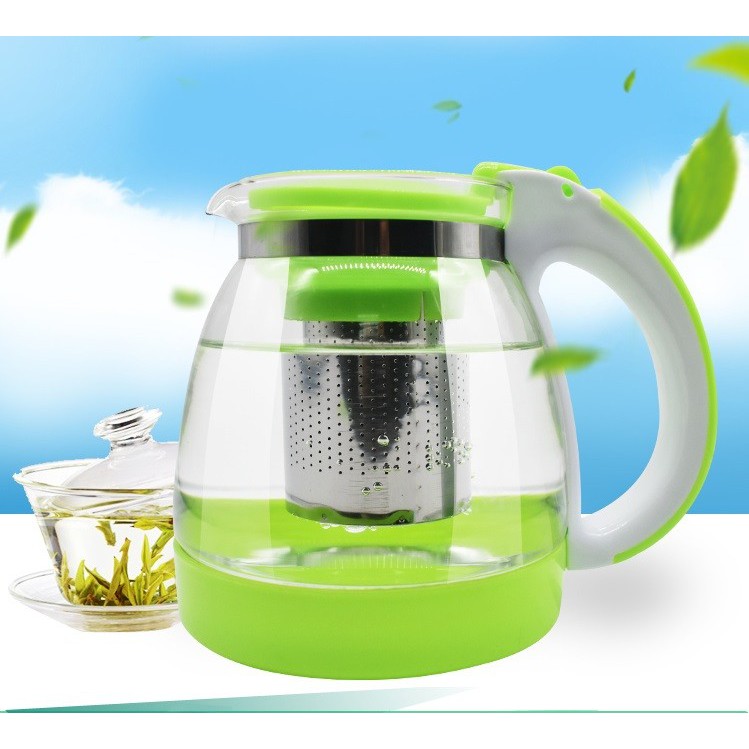 [LÕI INOX] Bình Lọc Trà Thủy Tinh 1500ml Sang Trọng - CÓ LỖ LỌC TRÀ INOX - BÌNH PHA TRÀ CHẾ CAFE TIỆN LỢI 2in1