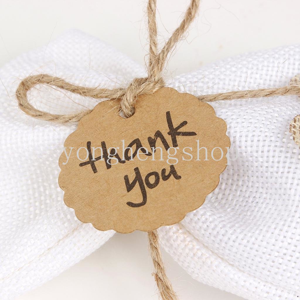 Set 100 Thẻ Giấy In Chữ Thank You Kèm Dây Treo Dùng Để Trang Trí Quà