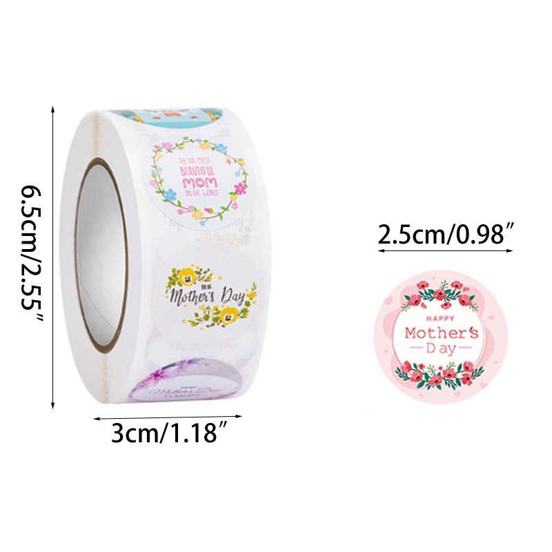 Bộ 500 Nhãn Dán Chữ Happy Mother Day Xinh Xắn