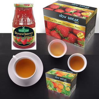 Mứt dâu tây 210g Golden Farm + 10 túi trà Now Break Tea kèm theo (5 x trà Đào và 5 x trà Dâu Tây)